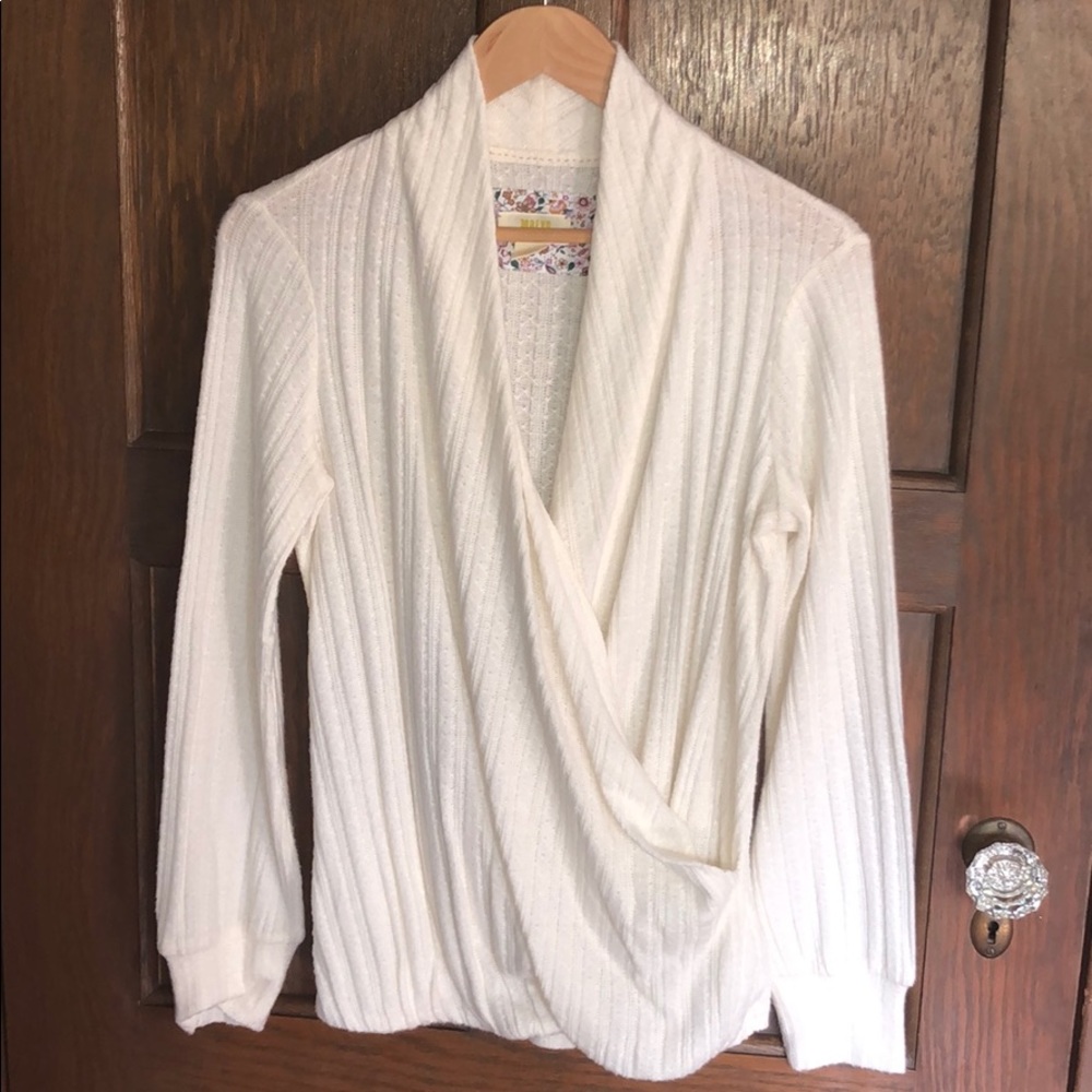 Rafela Hacci Surplice Top From Anthropology